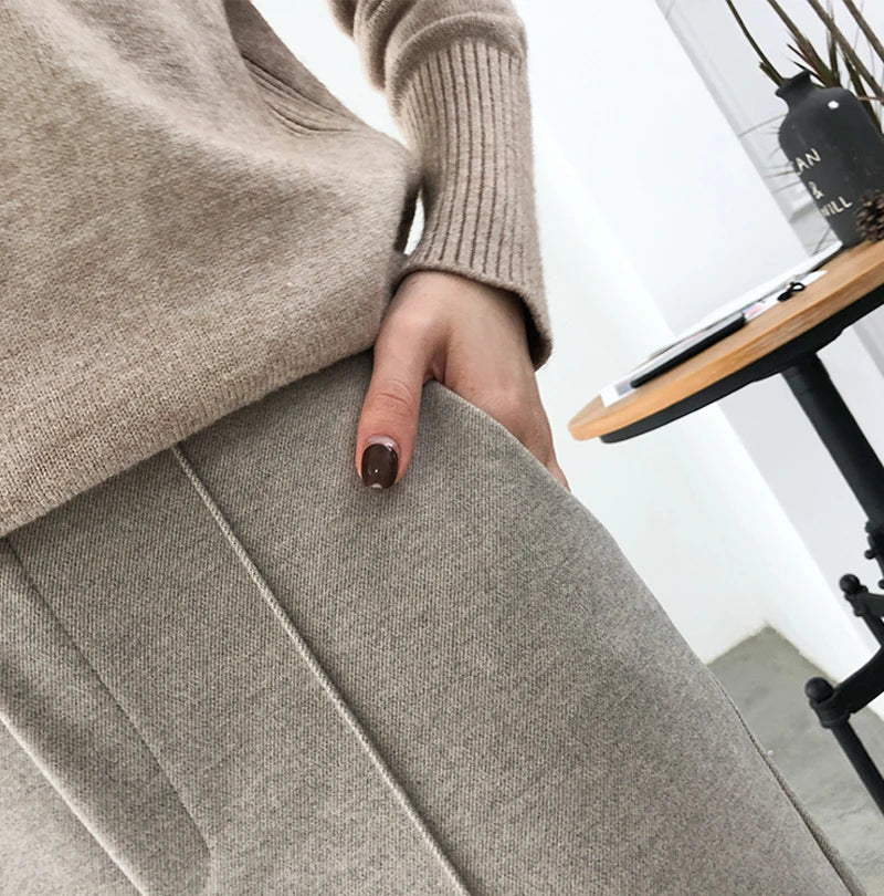 Casual High Waist Woolen Harem Pants Women Capris Autumn and Winter Wool Pencil Pants Female Loose Women Trousers Pantalon 6648