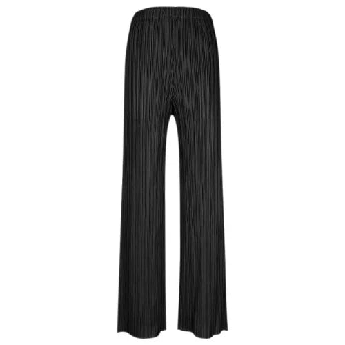 Miyake Pleats Classic Solid Color Simple Drape Straight-leg Pants Women 2023 Summer High Elastic Waist All-matched Pants