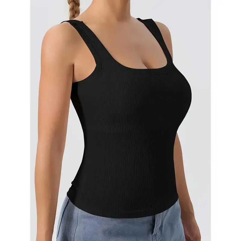 Plus Size 1XL-5XL Women's Casual Solid Color Tank Top Ladies Fashion Sleeveless Comfortable Vest