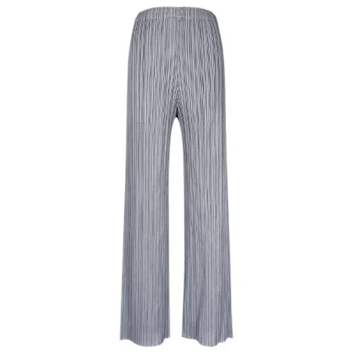 Miyake Pleats Classic Solid Color Simple Drape Straight-leg Pants Women 2023 Summer High Elastic Waist All-matched Pants