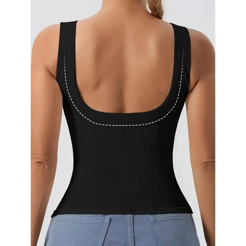 Plus Size 1XL-5XL Women's Casual Solid Color Tank Top Ladies Fashion Sleeveless Comfortable Vest