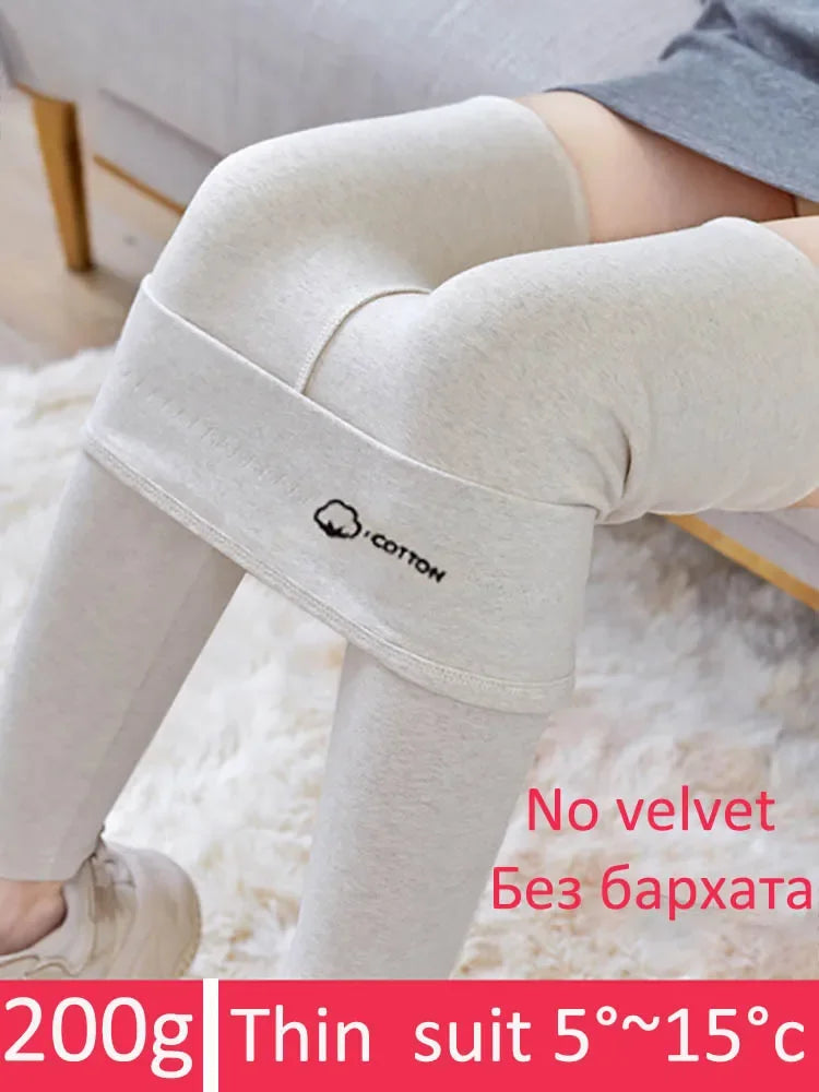 Women's Winter Leggings Thermal Velvet Cotton Slimming Tight Pants with Fleece Thick Warm Skinny High Waisted Leggings for Women