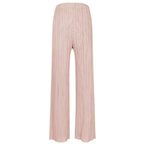 Miyake Pleats Classic Solid Color Simple Drape Straight-leg Pants Women 2023 Summer High Elastic Waist All-matched Pants