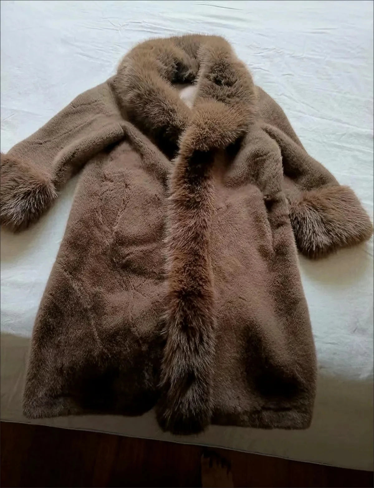 Long Faux Fur Coat for Women, Turn-down Collar, Loose Thicken Warm Teddy Jacket, High Quality, Female Clothes, New ,Winter