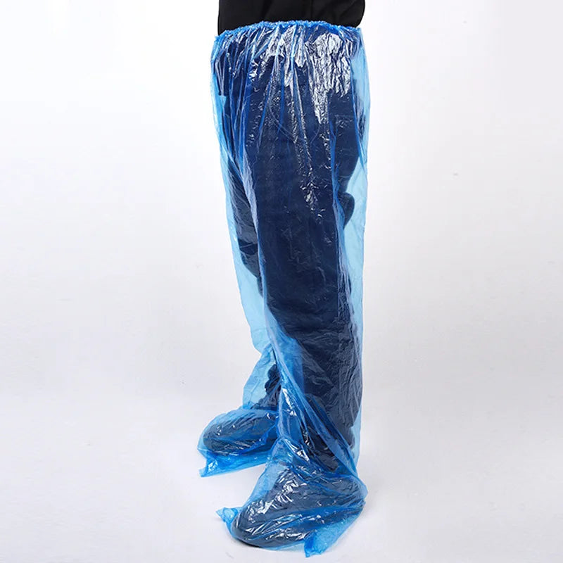 1PC Disposable Rain Pants Thick Transparent Pack Foot Drift Waterproof Split Pants for Women Men Outdoor Travel Cycling Raincoat